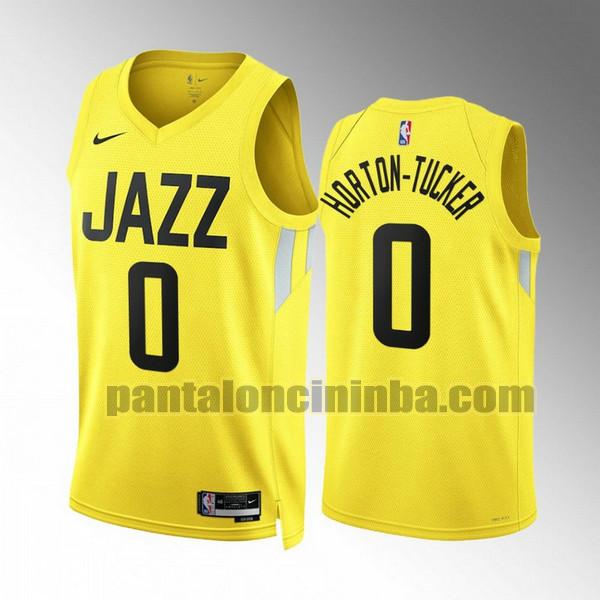 Maglie Uomo basket Talen Horton-Tucker 0 Utah Jazz Giallo 2022 2023