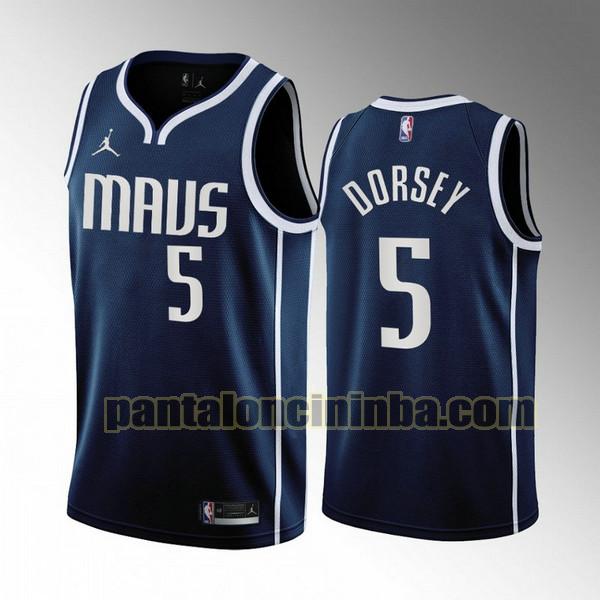 Maglie Uomo basket Tyler Dorsey 5 Dallas Mavericks Blu 2022-2023