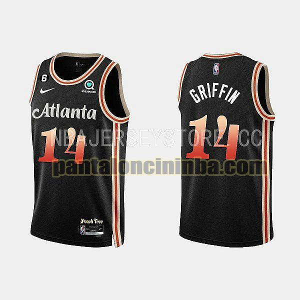 Maglie Uomo basket aj griffin 14 Atlanta Hawks Nero 2022-2023