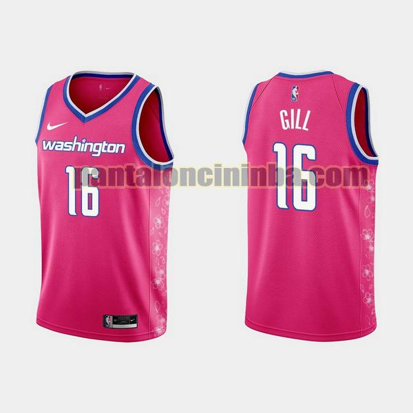 Maglie Uomo basket anthony gill 16 Washington Wizards Rosa 2022 2023