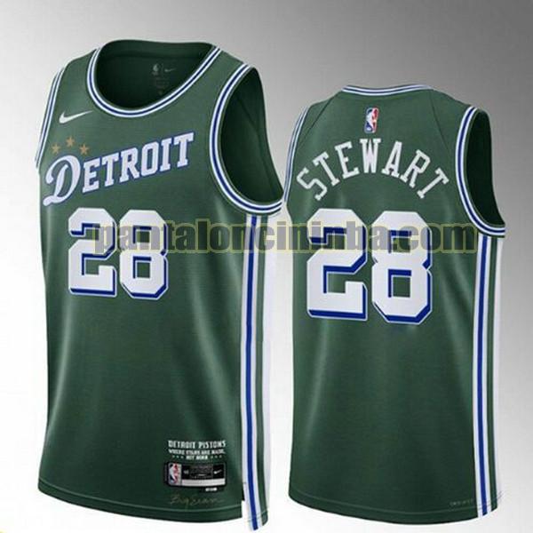 Maglie Uomo basket isaiah stewart 28 Detroit Pistons Verde 2022-2023