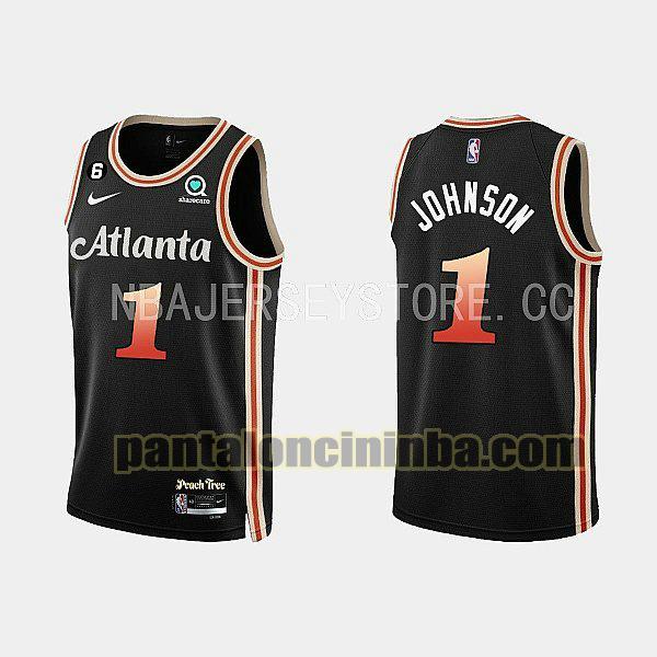 Maglie Uomo basket jalen johnson 1 Atlanta Hawks Nero 2022-2023