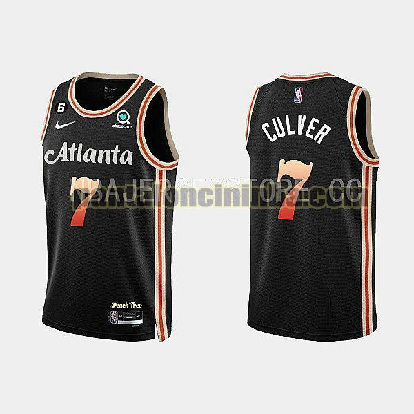 Maglie Uomo basket jarrett culver 7 Atlanta Hawks Nero 2022-2023