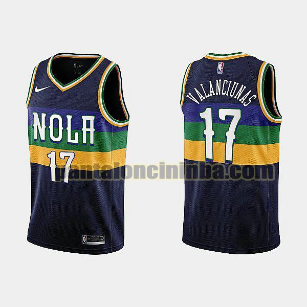 Maglie Uomo basket jonas valanciunas 17 New Orleans Pelicans Navy 2022 2023