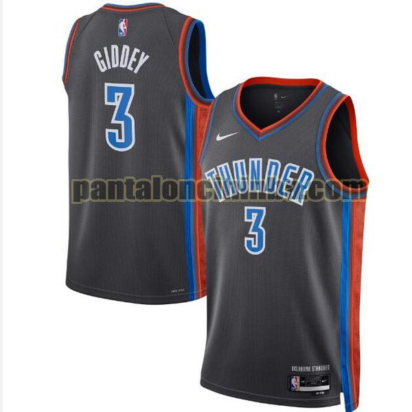 Maglie Uomo basket josh giddey 3 Oklahoma City Thunder Nero 2022 2023