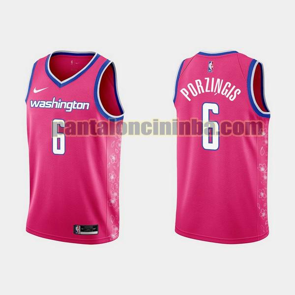 Maglie Uomo basket kristaps porzingis 6 Washington Wizards Rosa 2022 2023