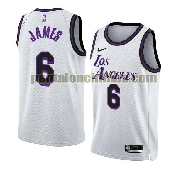 Maglie Uomo basket lebron james 6 Los Angeles Lakers Bianco 2022-2023