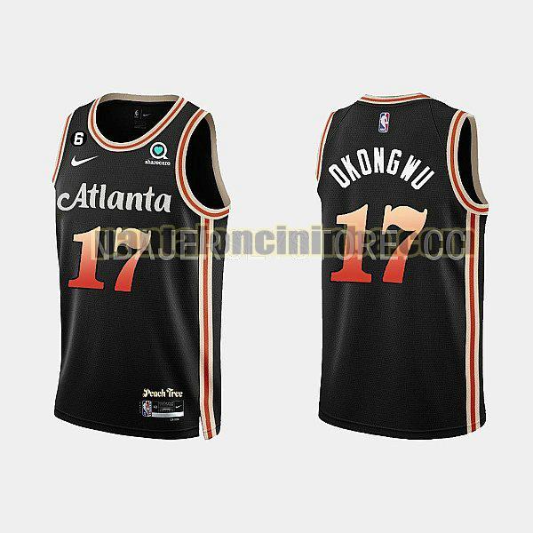 Maglie Uomo basket onyeka okongwu 17 Atlanta Hawks Nero 2022-2023