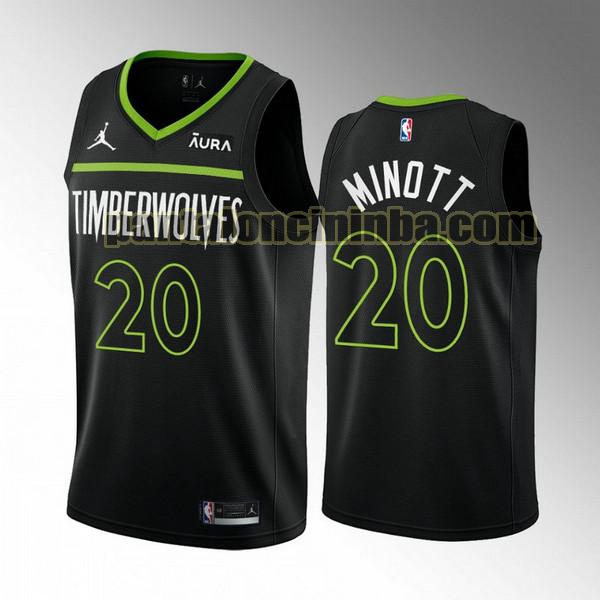 Maglie Uomo basket osh Minott 20 Minnesota Timberwolves Nero 2022 2023