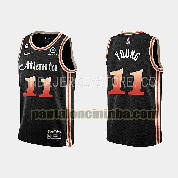 Maglie Uomo basket trae young 11 Atlanta Hawks Nero 2022-2023