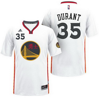 maglietta nba kevin durant 35 golden state warriors bianca