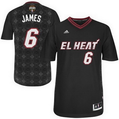 maglietta uomo miami heat lebron james 6 nero