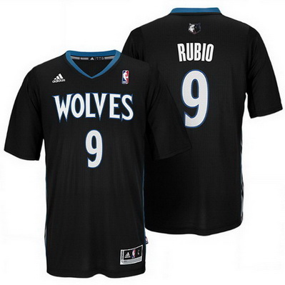 maglietta basket minnesota timberwolves ricky rubio 9 rev30 nero