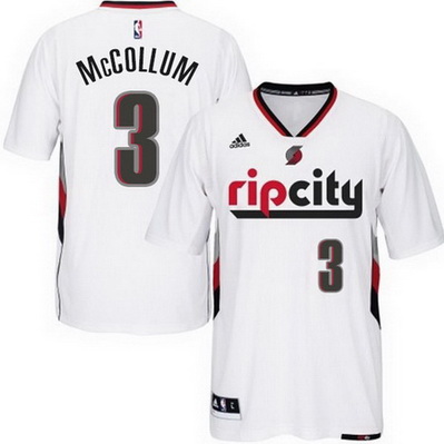 maglietta uomo portland trail blazers c.j. mccollum 3 bianca