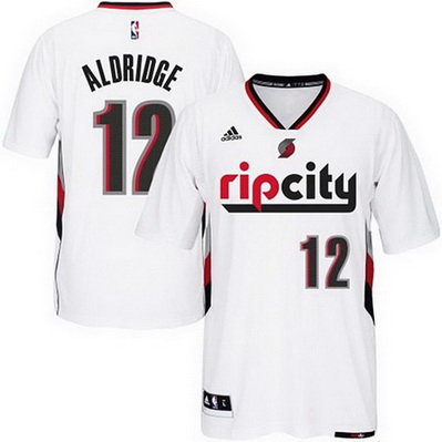 maglietta nba portland trail blazers lamarcus aldridge 12 bianca