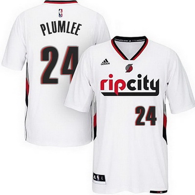 maglietta uomo portland trail blazers mason plumlee 24 bianca