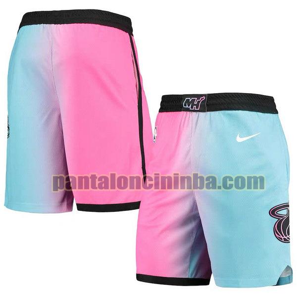 Pantaloncini Nba Uomo basket Miami Heat Rosa Blu 2021