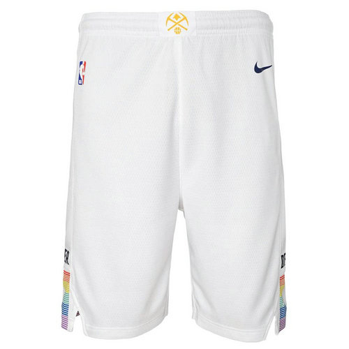 pantaloncini corti uomo basket nba denver nuggets 2018-2019 bianca