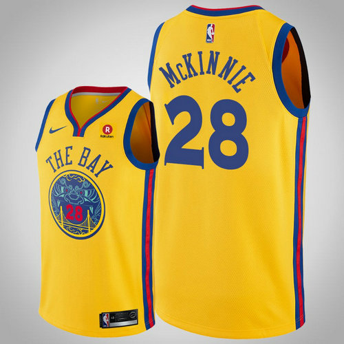 maglia Alfonzo McKinnie 28 2018-2019 golden state warriors d'oro