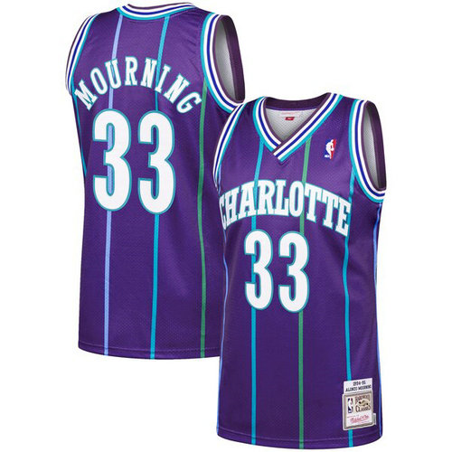 maglia Alonzo Mourning 33 2019 charlotte hornets porpora