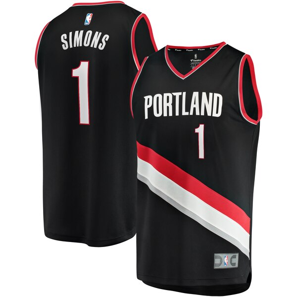 maglia basket Anfernee Simons 1 2019-2020 portland trail blazers nero