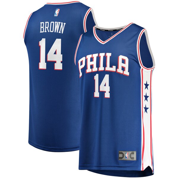 maglia anthony brown 14 2020 philadelphia 76ers blu