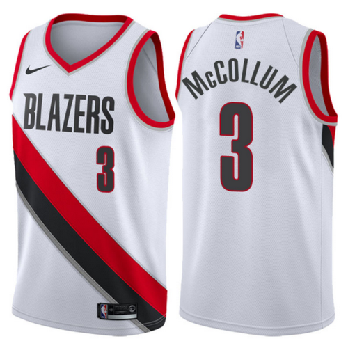 maglia CJ McCollum 3 2017-2018 portland trail blazers bianca