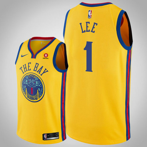 maglia Damion Lee 1 2018-2019 golden state warriors d'oro