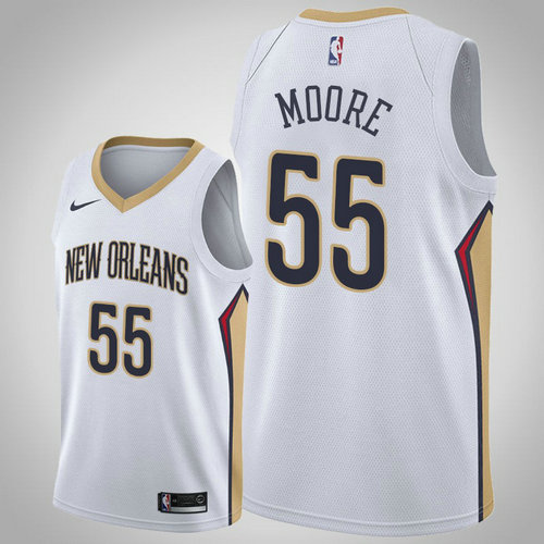 maglia E'Twaun Moore 55 2018-2019 new orleans pelicans bianca