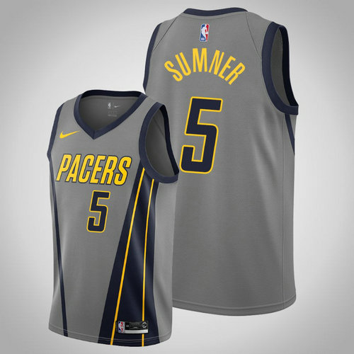 maglia Edmond Sumner 5 2018-2019 indiana pacers grigio