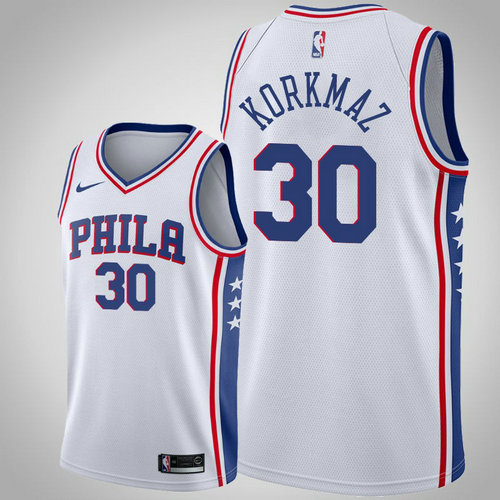 maglia Furkan Korkmaz 30 2018-2019 philadelphia 76ers bianca