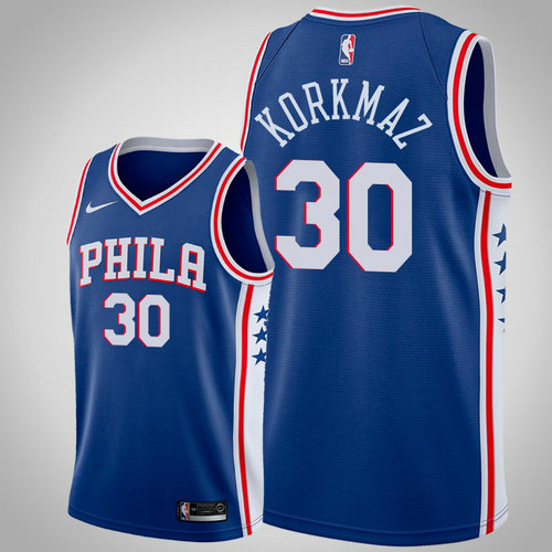 maglia Furkan Korkmaz 30 2018-2019 philadelphia 76ers blu