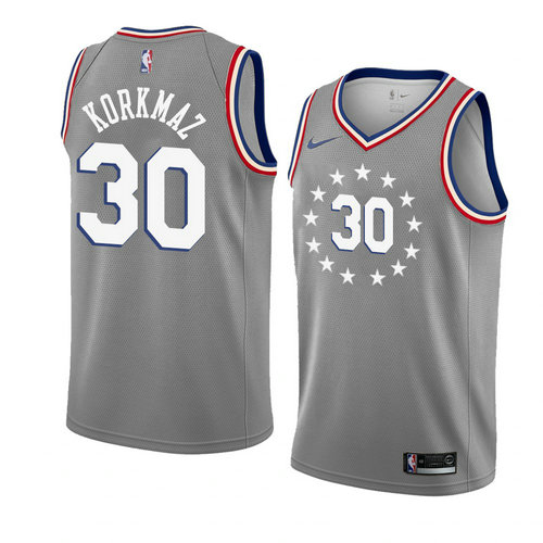 maglia Furkan Korkmaz 30 2018-2019 philadelphia 76ers grigio