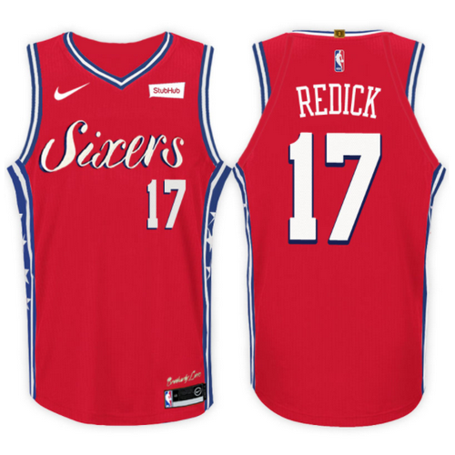 maglia j.j. redick 17 2017-2018 philadelphia 76ers rosso