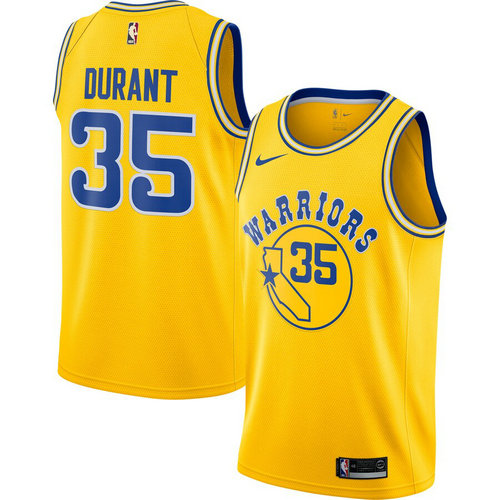 maglia kevin durant 35 2019 golden state warriors Giallo