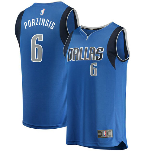 maglia Kristaps Porzingis 6 2019 dallas mavericks blu