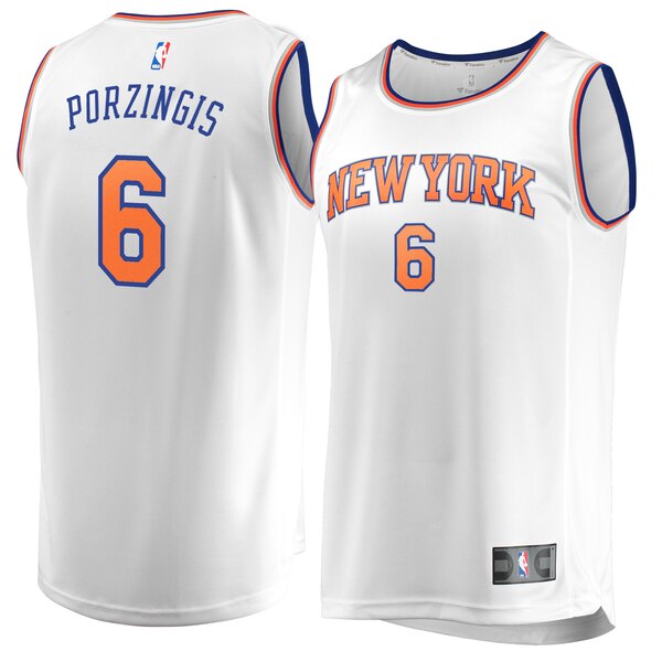 maglia kristaps porzingis 6 2020 new york knicks bianca