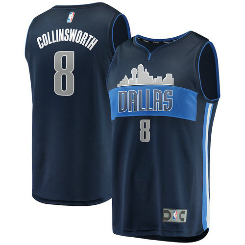 maglia Kyle Collinsworth 8 2018-2019 dallas mavericks navy