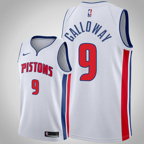 maglia basket Langston Galloway 9 2018-2019 detroit pistons bianca