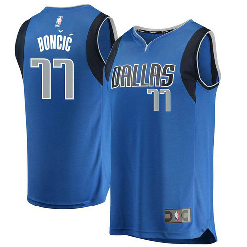 maglia Luka Doncic 77 2018-2019 dallas mavericks blu