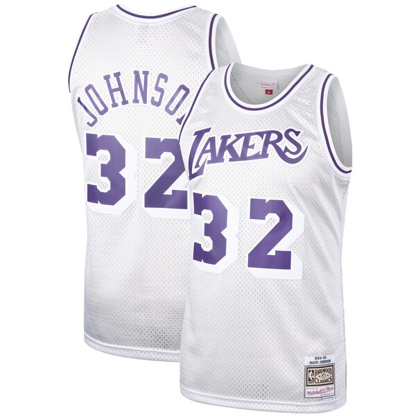 maglie nba magic johnson 32 2020 los angeles lakers bianca