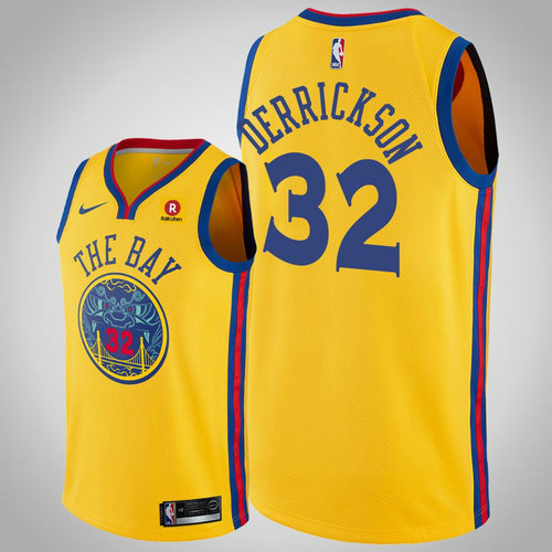 maglia Marcus Derrickson 32 2018-2019 golden state warriors d'oro