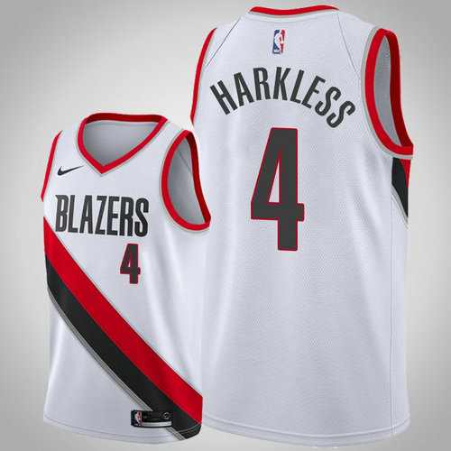 maglia Maurice Harkless 4 2018-2019 portland trail blazers bianca