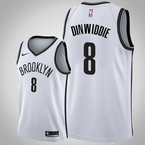 maglia Spencer Dinwiddie 8 2017-2018 brooklyn nets bianca