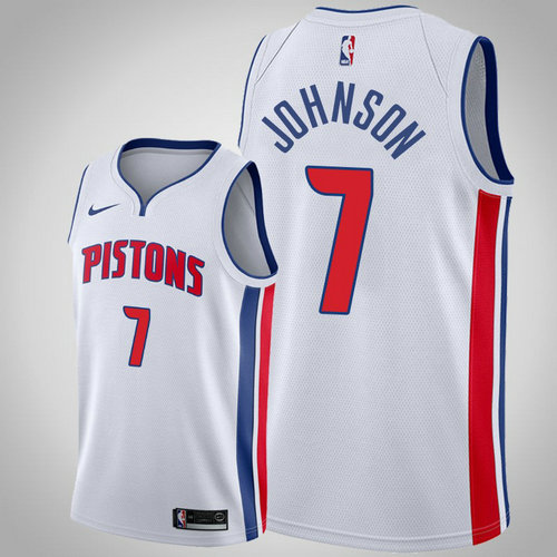 maglia basket Stanley Johnson 7 2018-2019 detroit pistons bianca