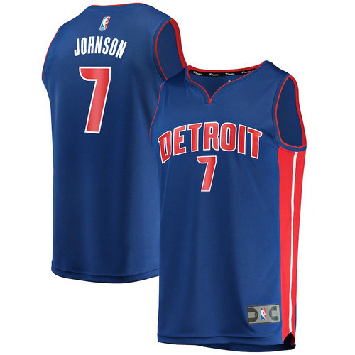 maglia basket Stanley Johnson 7 2018-2019 detroit pistons blu