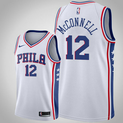 maglia T.J. McConnell 12 2018-2019 philadelphia 76ers bianca