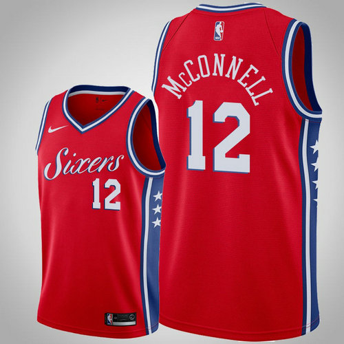 maglia T.J. McConnell 12 2018-2019 philadelphia 76ers rosso