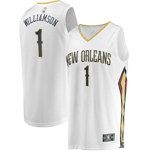 maglia Zion Williamson 1 2019 new orleans pelicans bianca