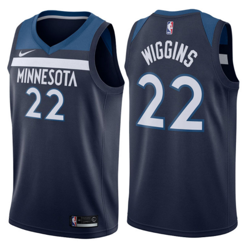 maglietta andrew wiggins 22 minnesota timberwolves 2017-2018 navy